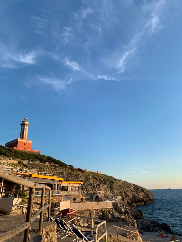 Sunset at Faro di Punta Carena Lighthouse